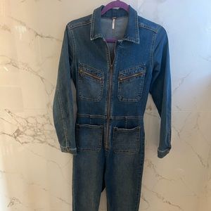 Free People Denim jumpsuit
